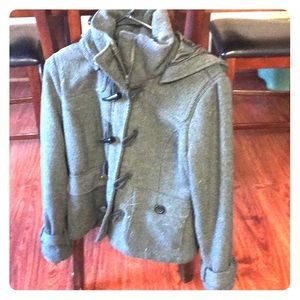 Grey short pea coat
